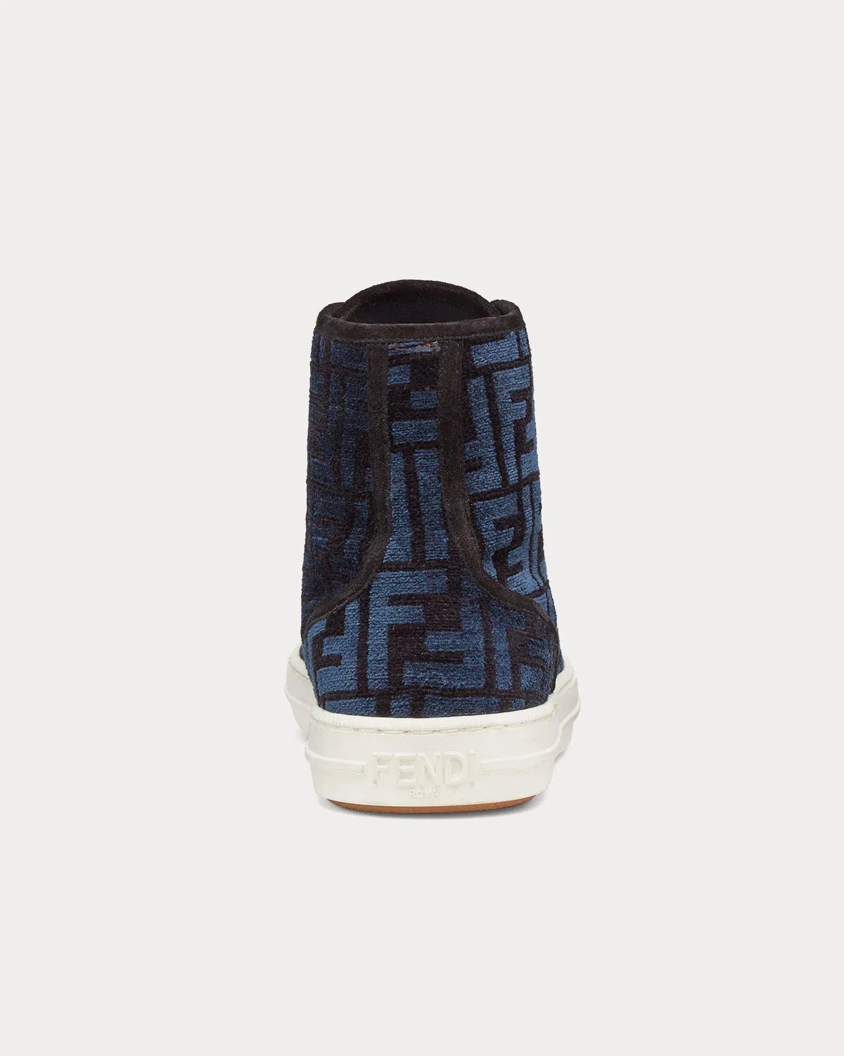 Domino FF Jacquard Fabric Blue High Top Sneakers