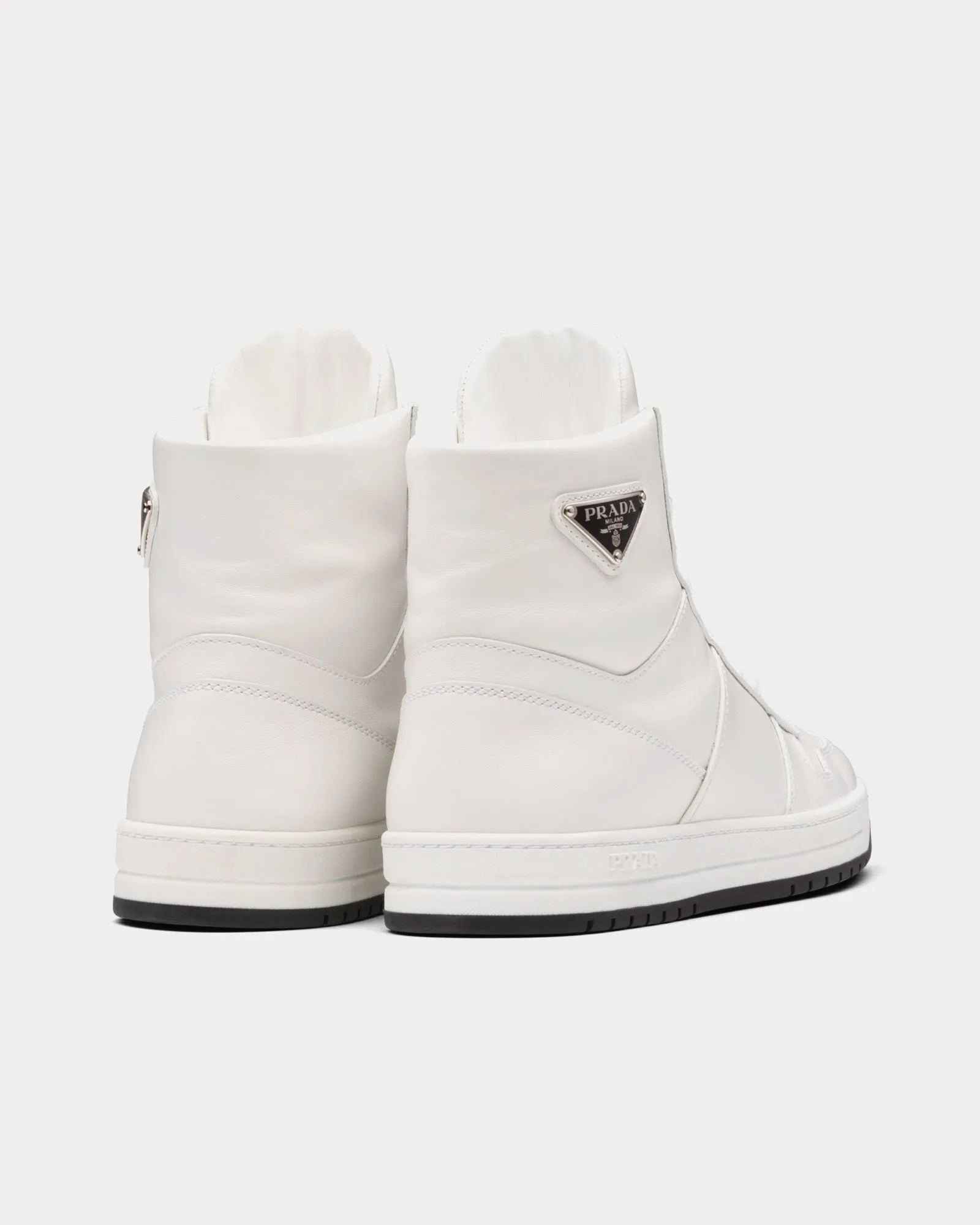 Downtown Perforated Leather White / Black High Top Sneakers
