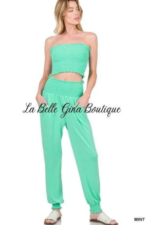Elina Tube Yop And Jogger Pants Set-FINAL SALE