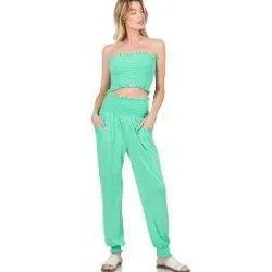 Elina Tube Yop And Jogger Pants Set-FINAL SALE