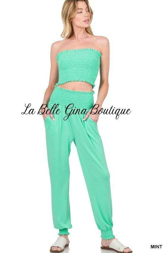 Elina Tube Yop And Jogger Pants Set-FINAL SALE