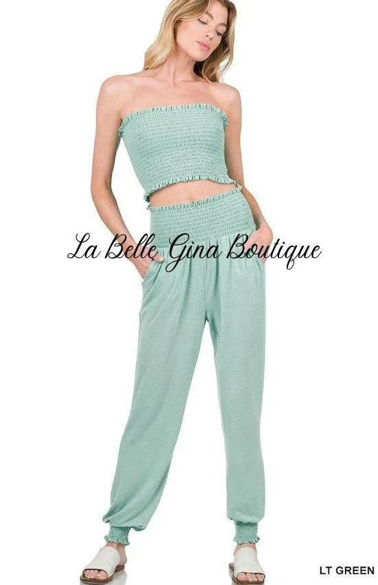 Elina Tube Yop And Jogger Pants Set-FINAL SALE