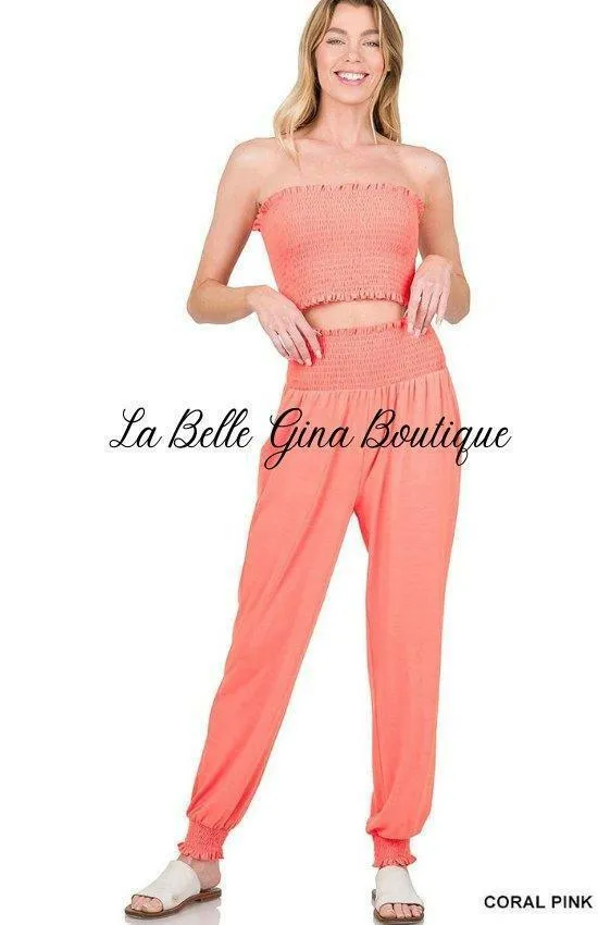 Elina Tube Yop And Jogger Pants Set-FINAL SALE