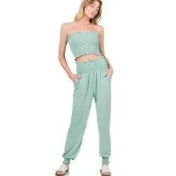 Elina Tube Yop And Jogger Pants Set-FINAL SALE