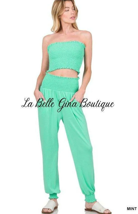 Elina Tube Yop And Jogger Pants Set-FINAL SALE