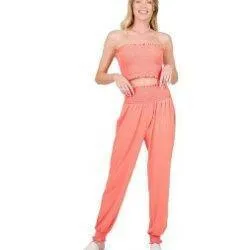 Elina Tube Yop And Jogger Pants Set-FINAL SALE