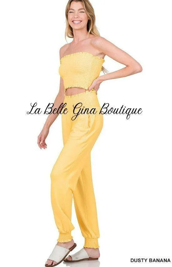 Elina Tube Yop And Jogger Pants Set-FINAL SALE