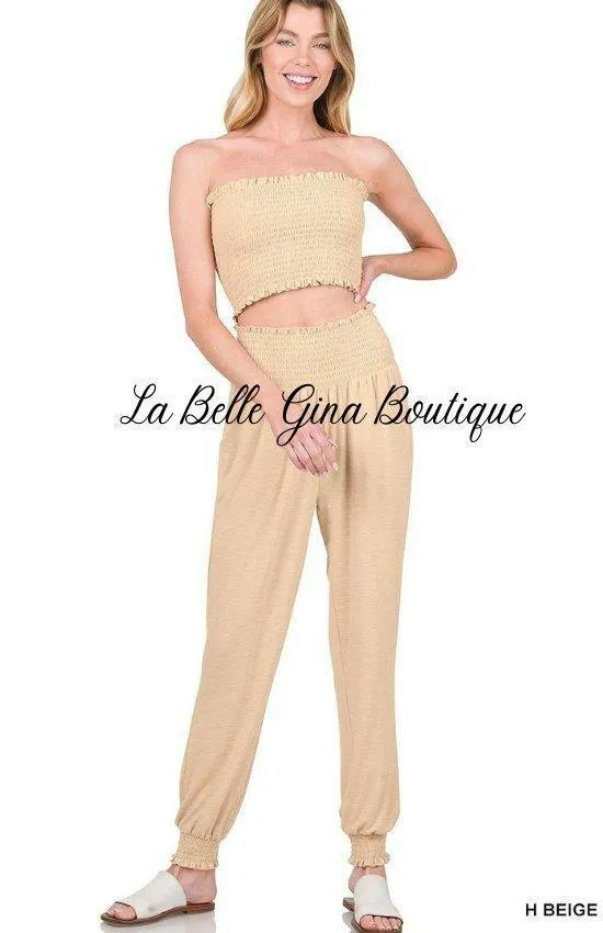 Elina Tube Yop And Jogger Pants Set-FINAL SALE