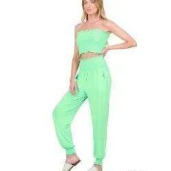 Elina Tube Yop And Jogger Pants Set-FINAL SALE