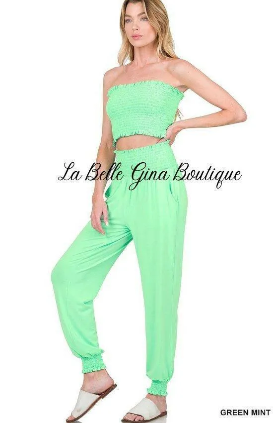Elina Tube Yop And Jogger Pants Set-FINAL SALE