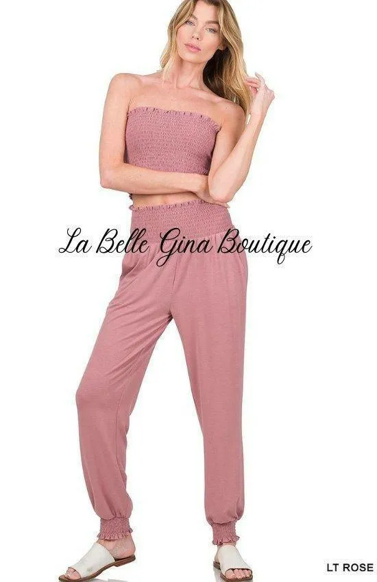 Elina Tube Yop And Jogger Pants Set-FINAL SALE