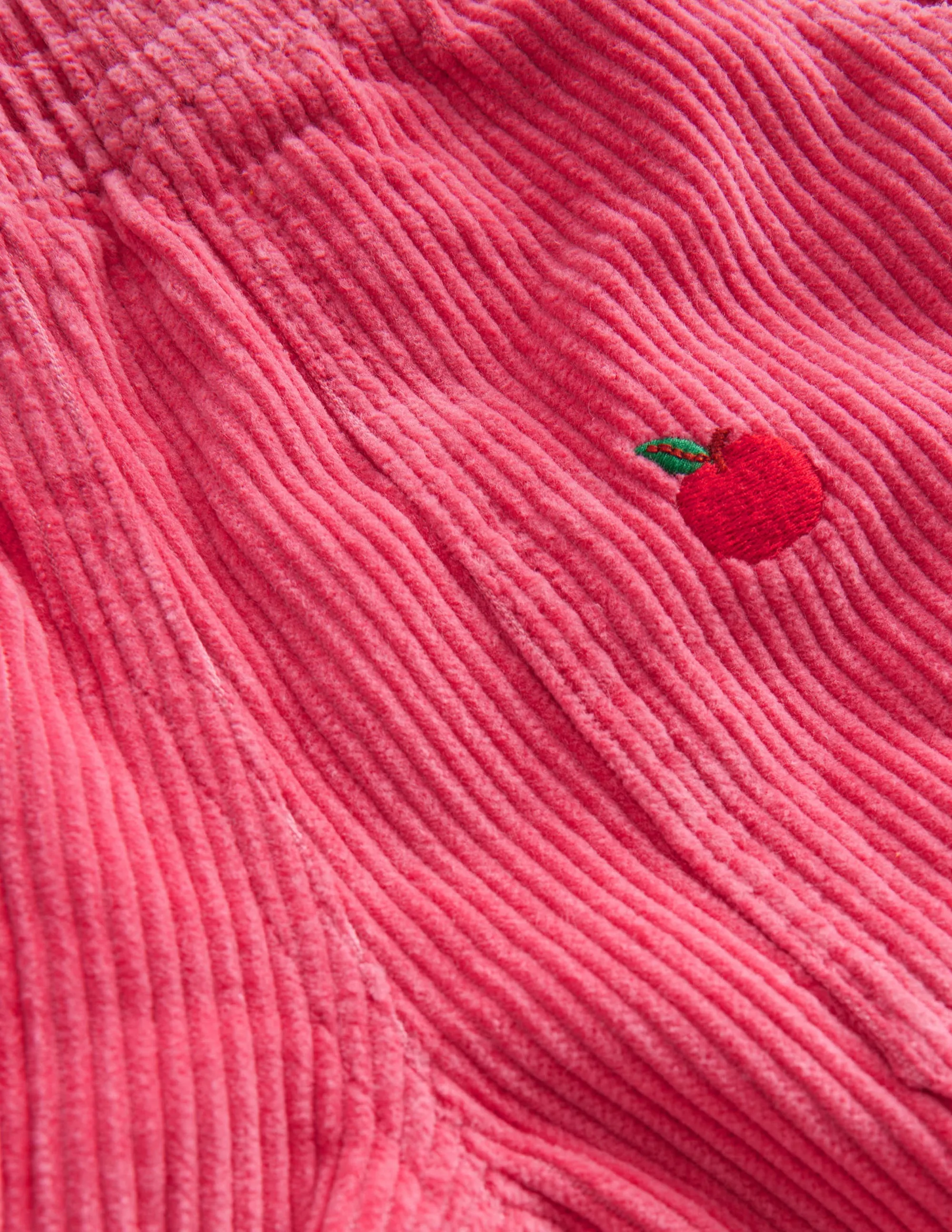 Embroidered Cord Pull-Ons-Blush Pink Embroidered Apples