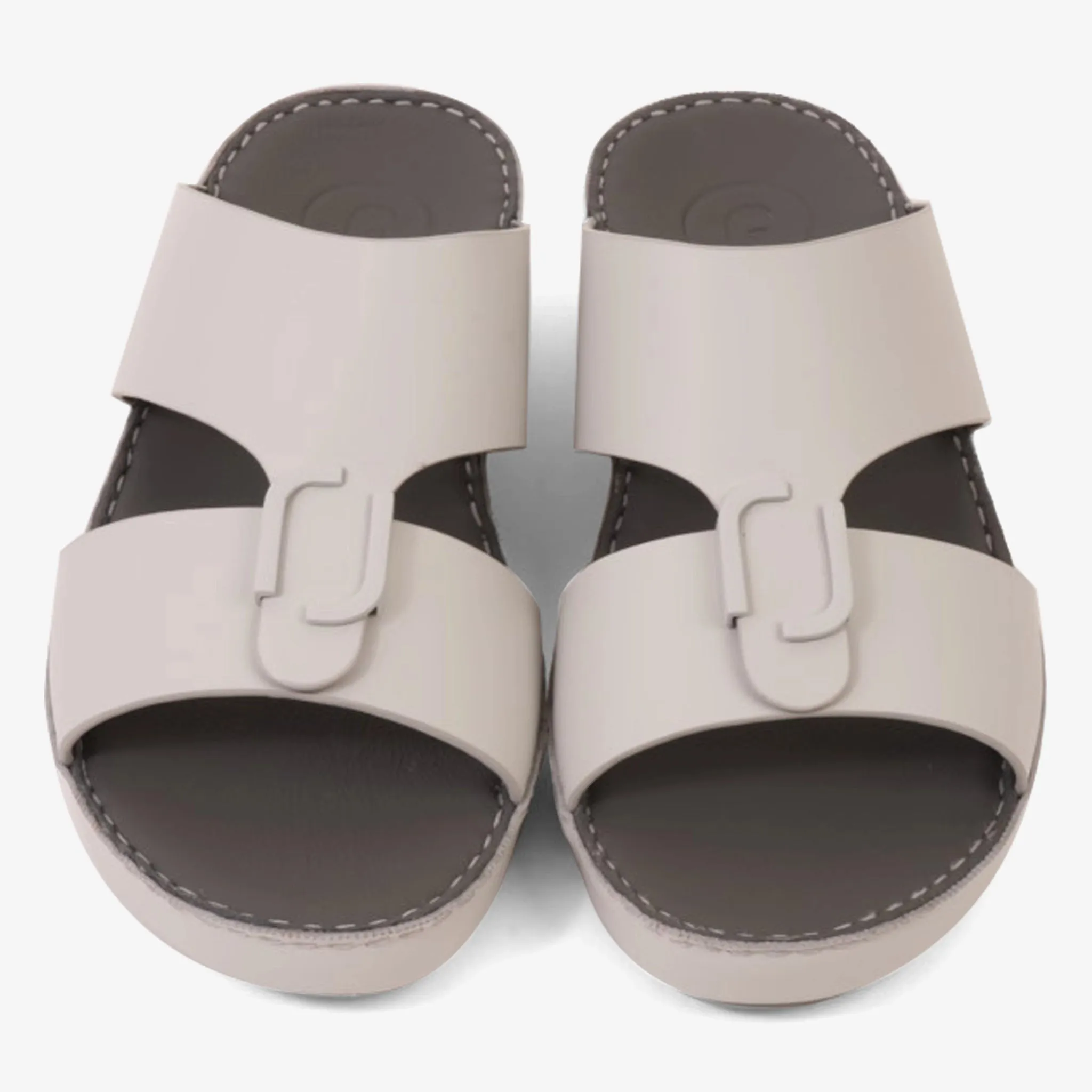FARADA CLASSIC MENS LEATHER SANDALS LIGHT GREY