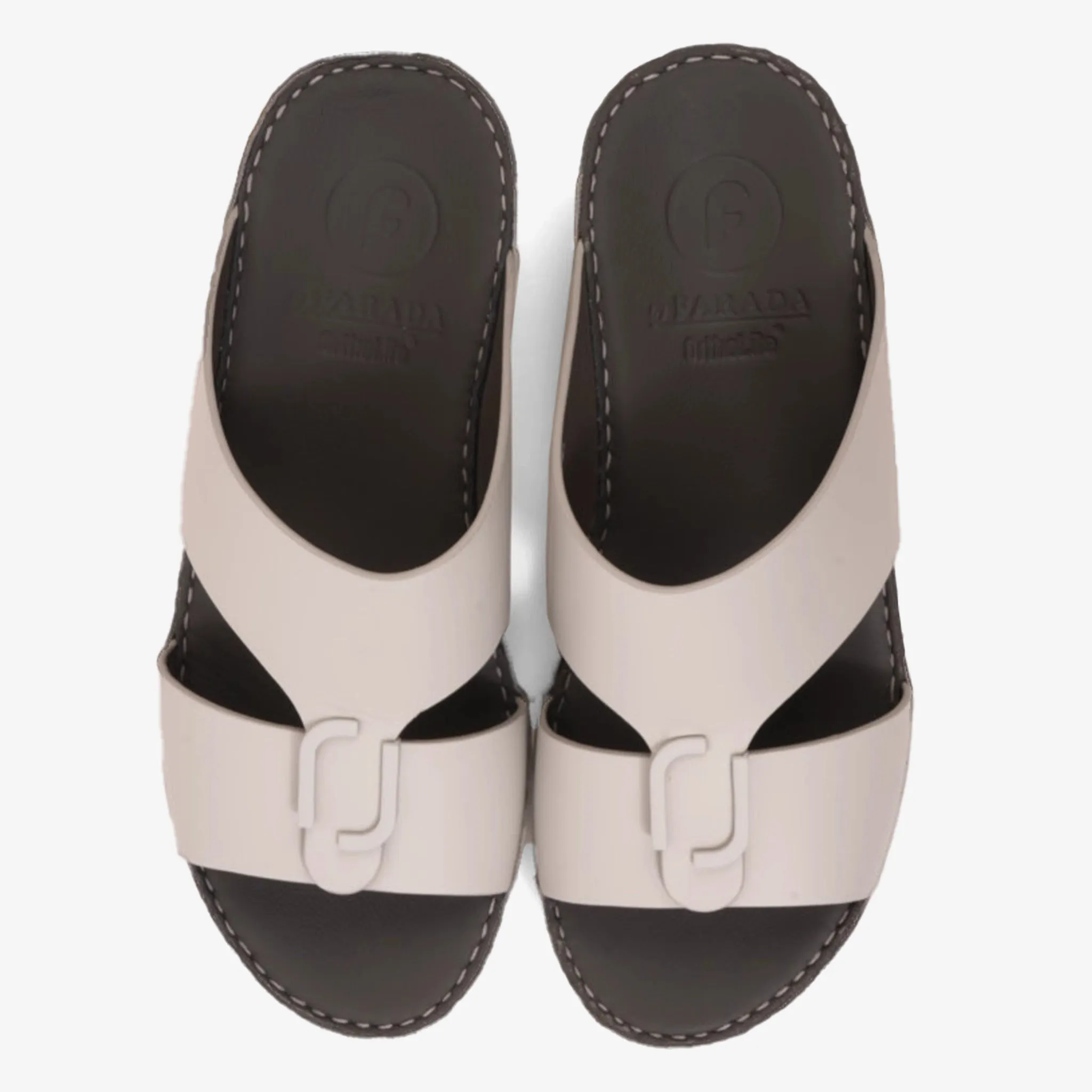 FARADA CLASSIC MENS LEATHER SANDALS LIGHT GREY