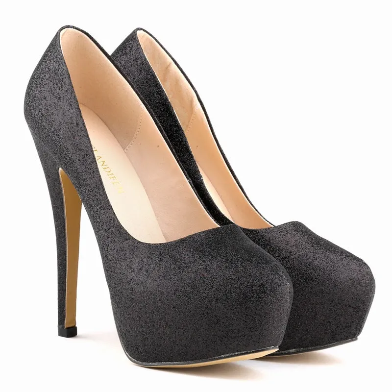 Fashionable Shimmering Versatile Skinny-Leg High Heels Shoes
