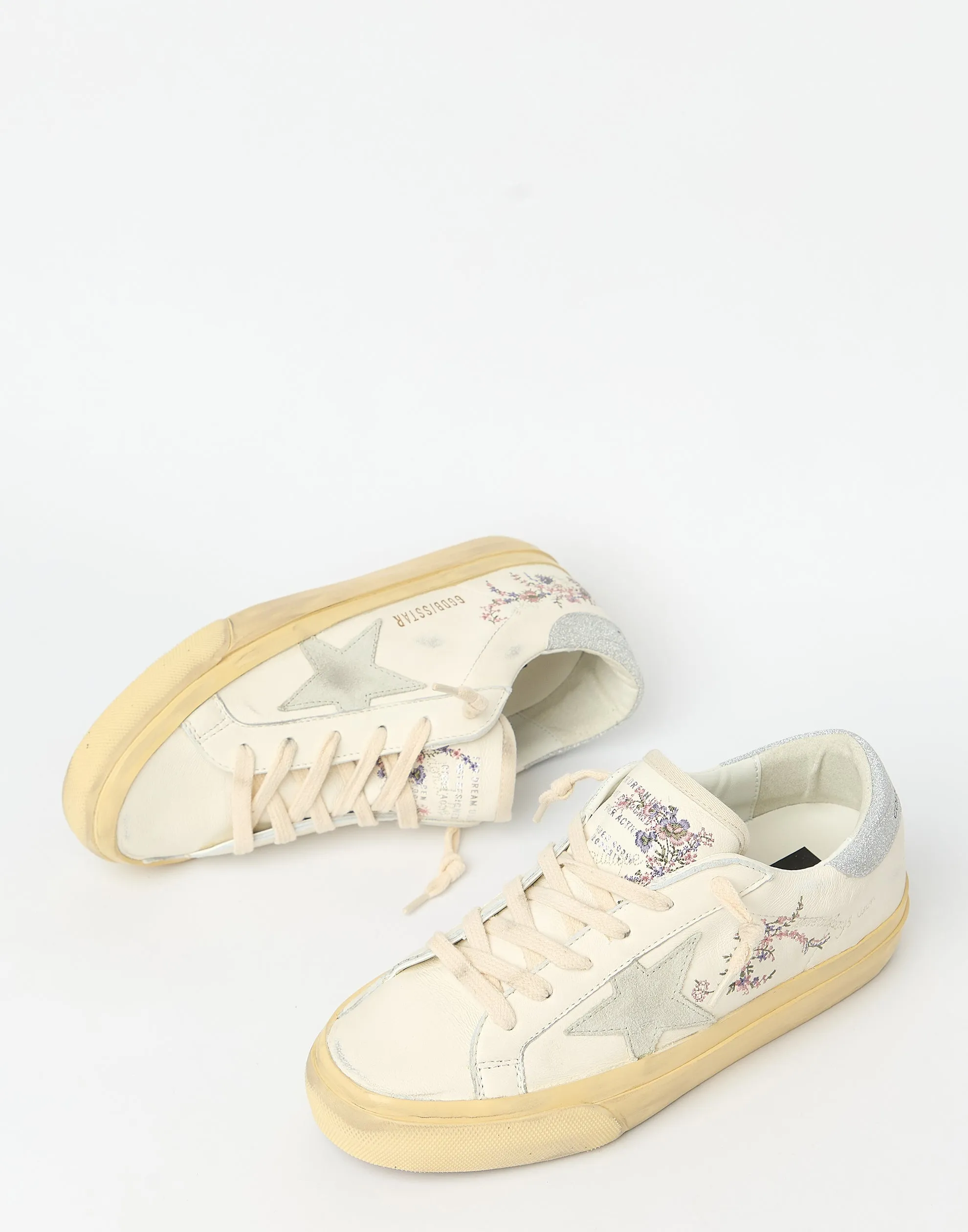 Floral Embroidered Superstar Sneakers