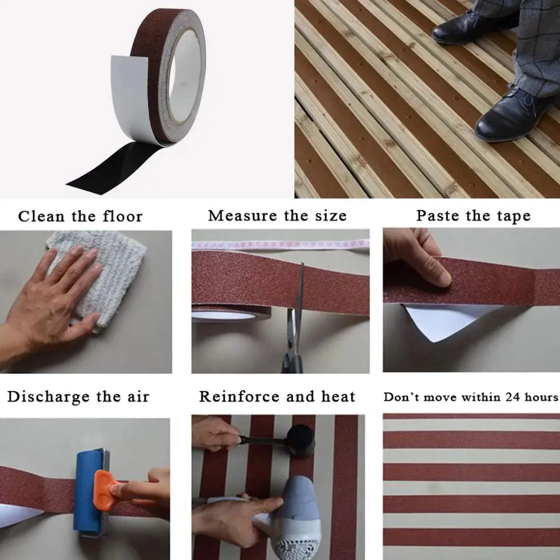 Friction Anti Slip Tape for Slippery floors, Staircase, Ramps, Indoor, Outdoor  - Brown