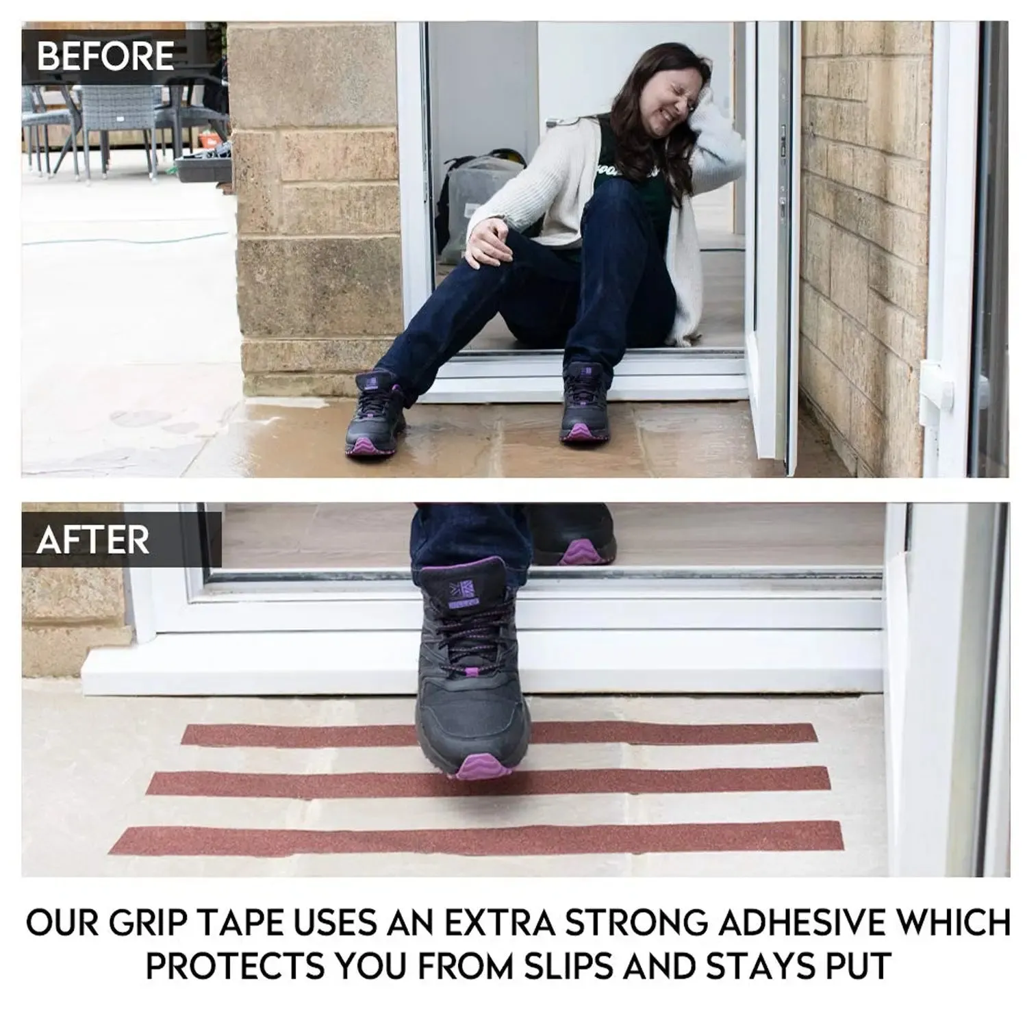 Friction Anti Slip Tape for Slippery floors, Staircase, Ramps, Indoor, Outdoor  - Brown