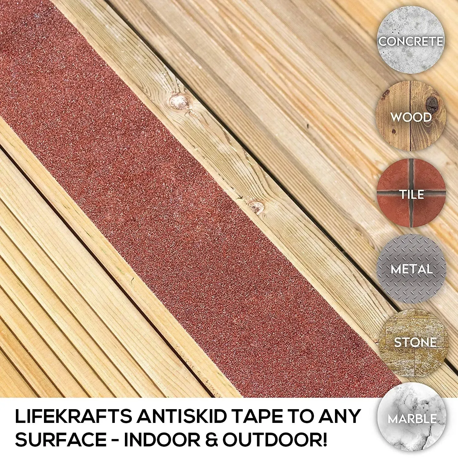 Friction Anti Slip Tape for Slippery floors, Staircase, Ramps, Indoor, Outdoor  - Brown
