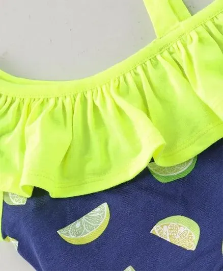 Frill and Strap Lemon Top Skirt Set