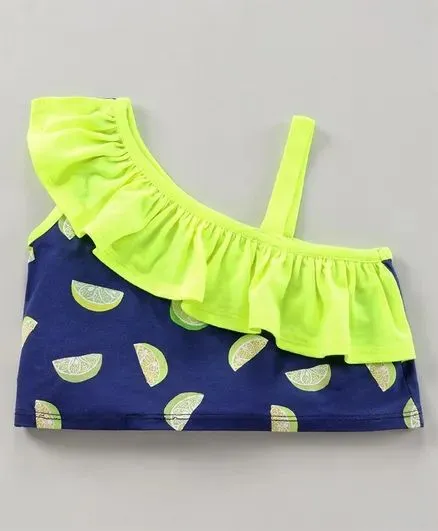 Frill and Strap Lemon Top Skirt Set