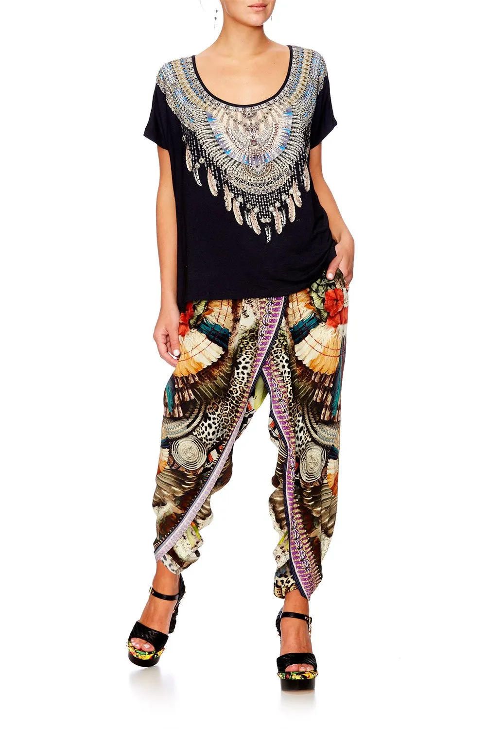 GATHERED WRAP FRONT TROUSER LIGHT MY FIRE