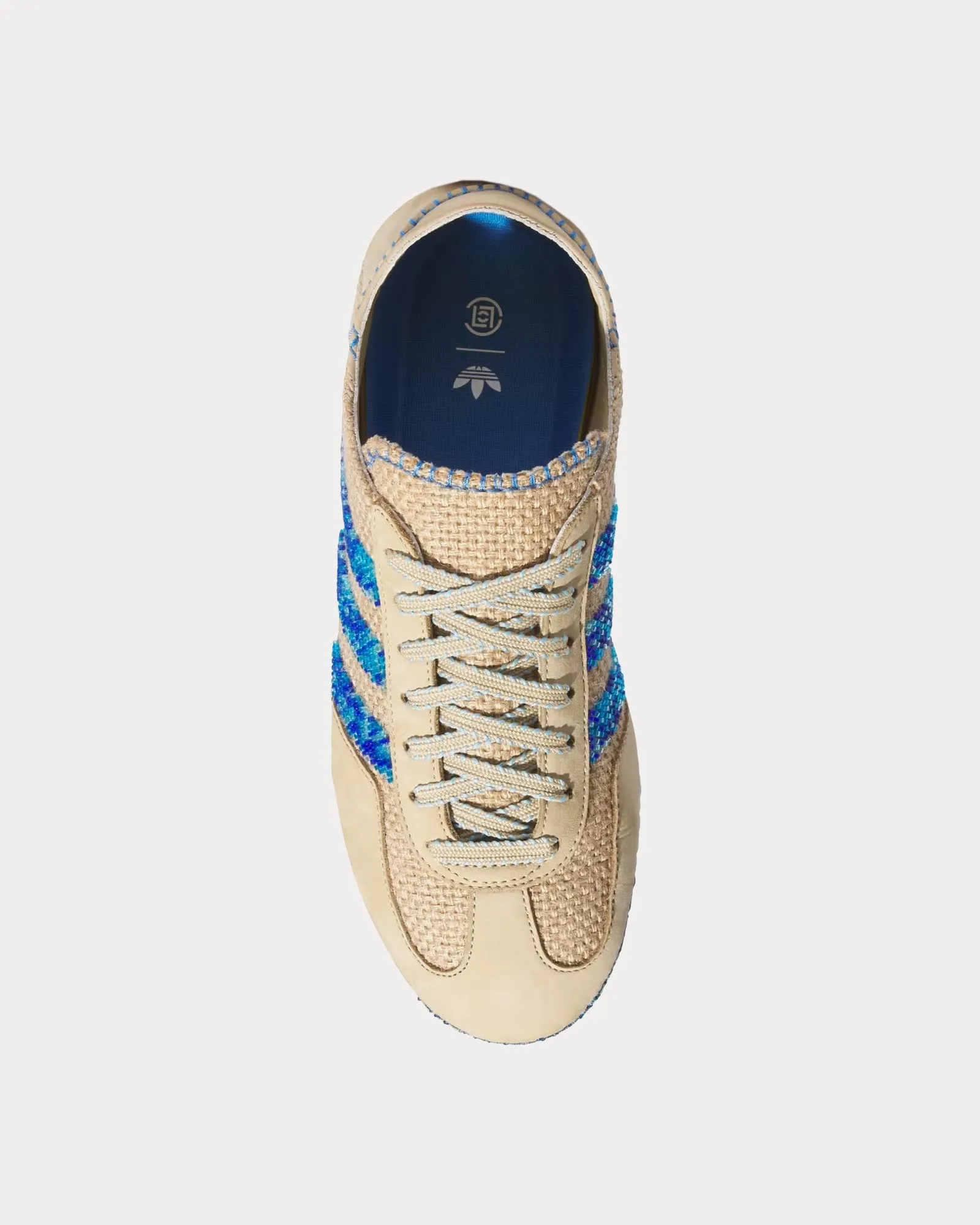 Gazelle Linen Khaki / Light Blue / Blue Bird Low Top Sneakers
