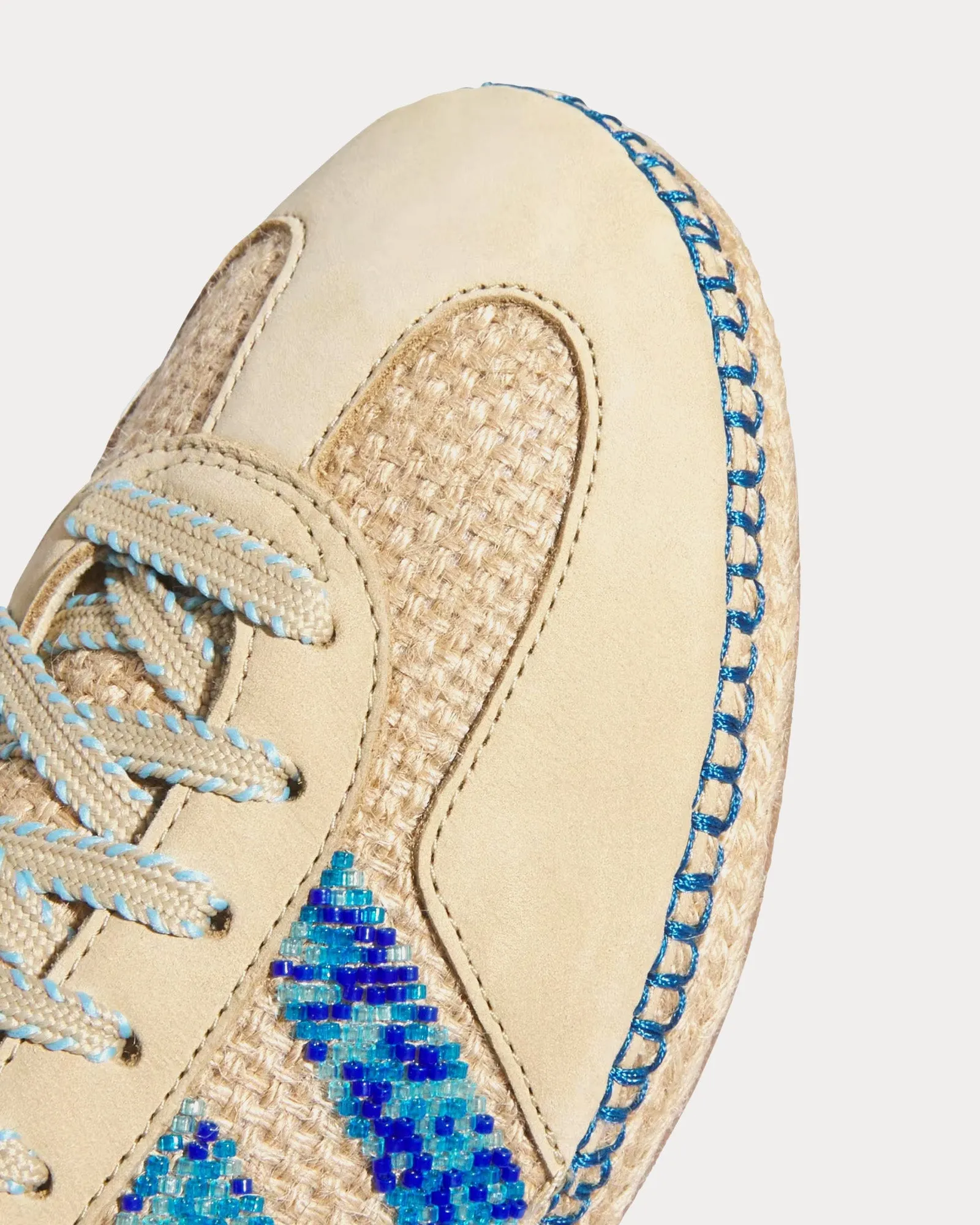 Gazelle Linen Khaki / Light Blue / Blue Bird Low Top Sneakers