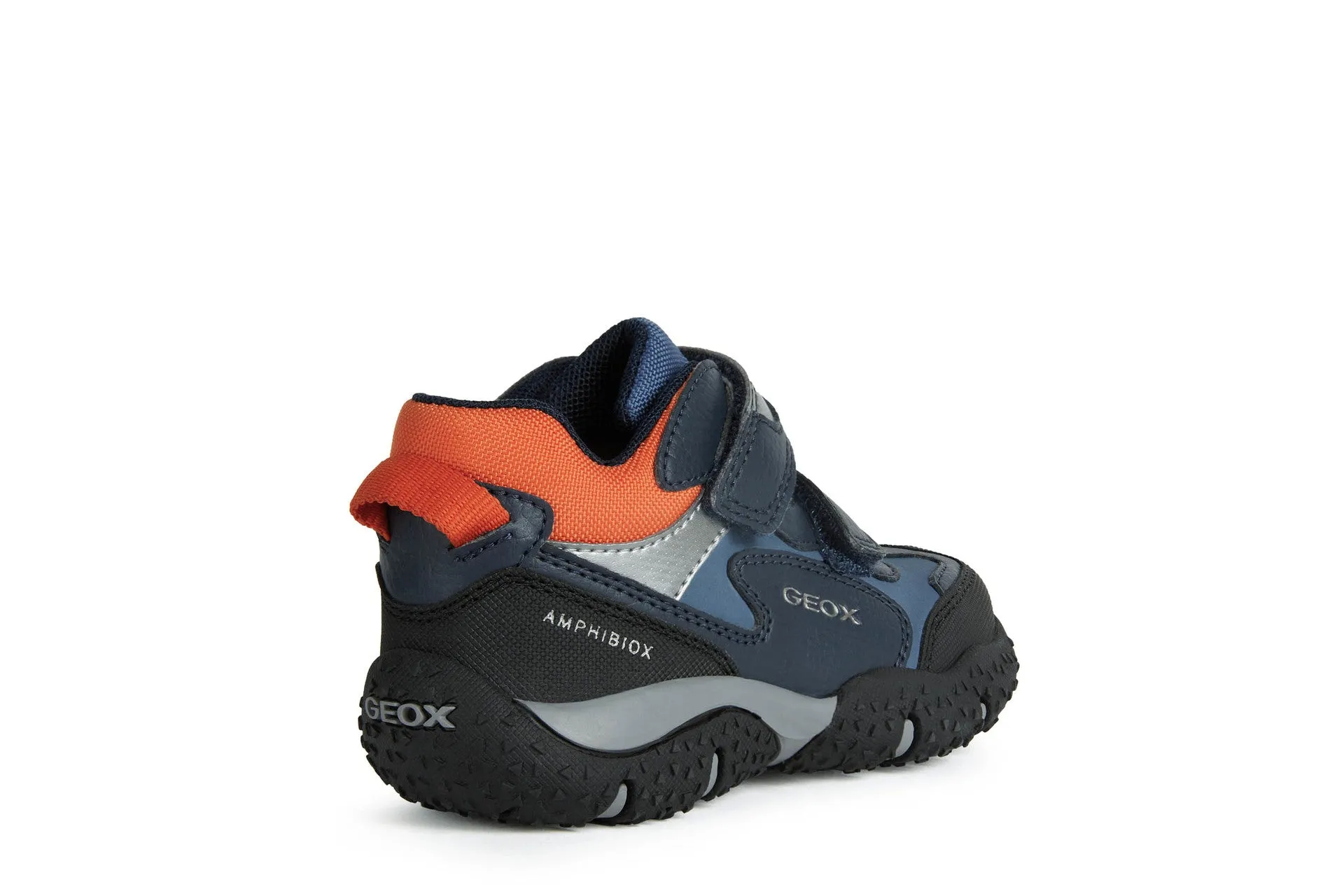 Geox Kids Trainers | Baltic Velcro | Navy & Orange