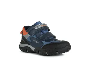 Geox Kids Trainers | Baltic Velcro | Navy & Orange