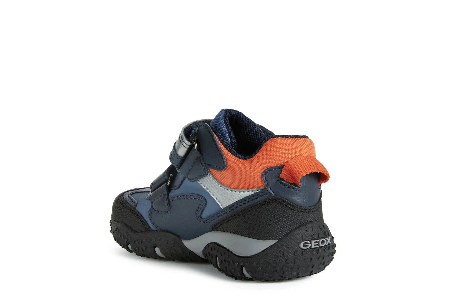 Geox Kids Trainers | Baltic Velcro | Navy & Orange