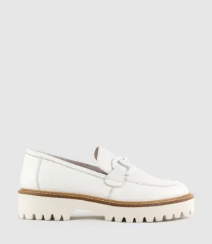 GIDEON Moccasin on Chunky Sole in Offwhite