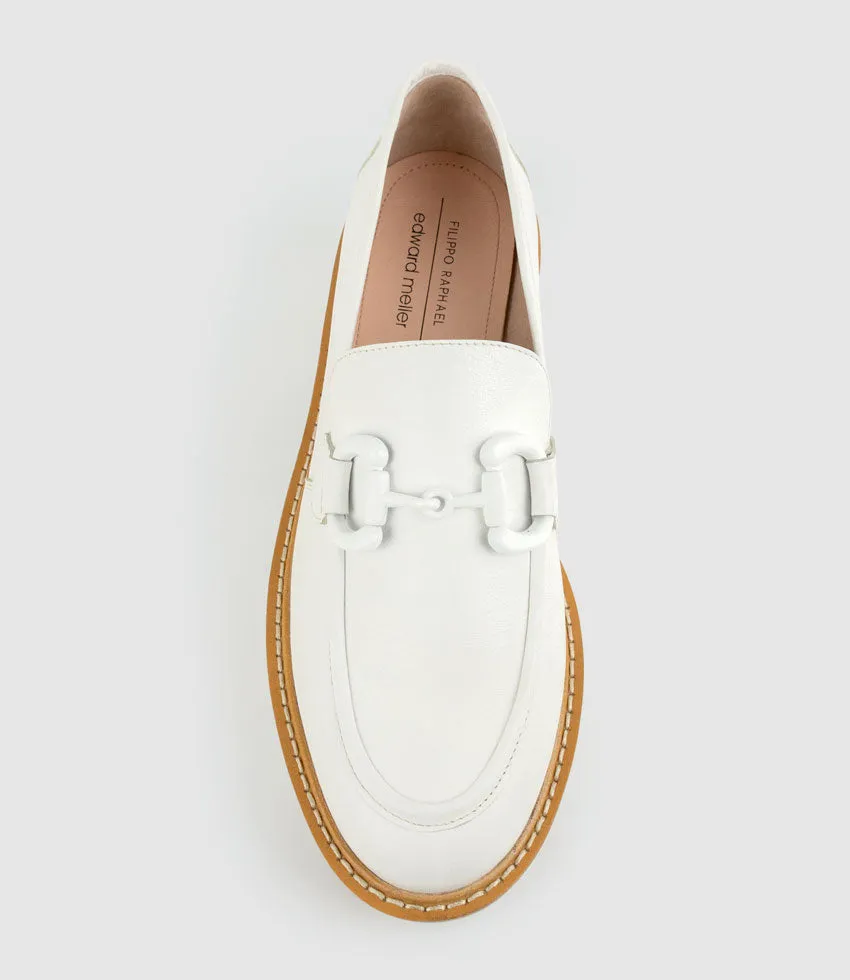 GIDEON Moccasin on Chunky Sole in Offwhite