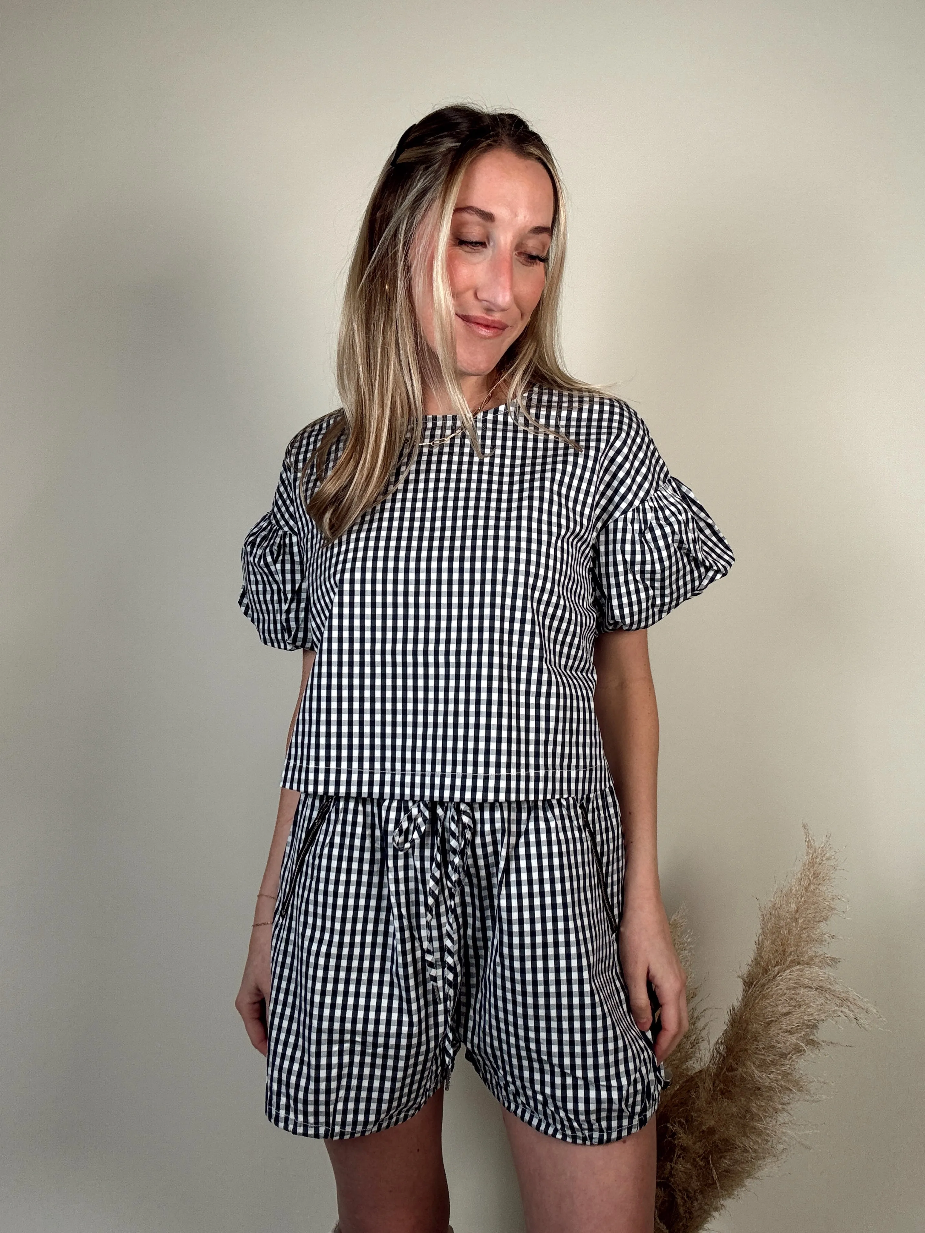 Gingham Top and Shorts Set