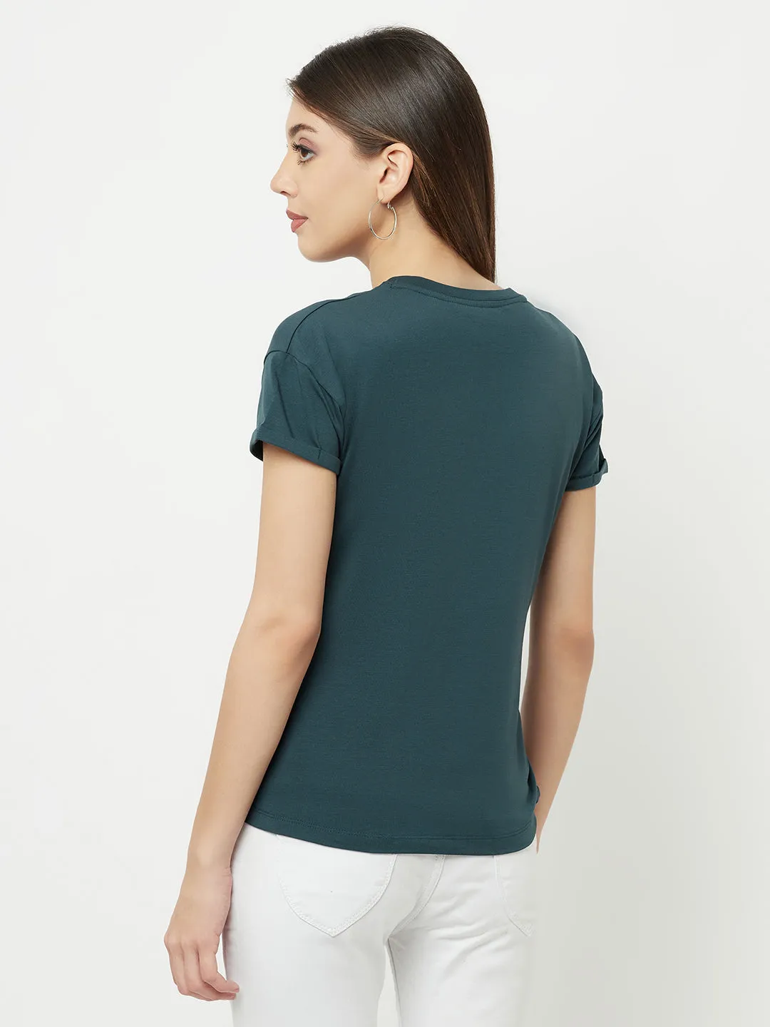 Green Tropical Knotted T-Shirt
