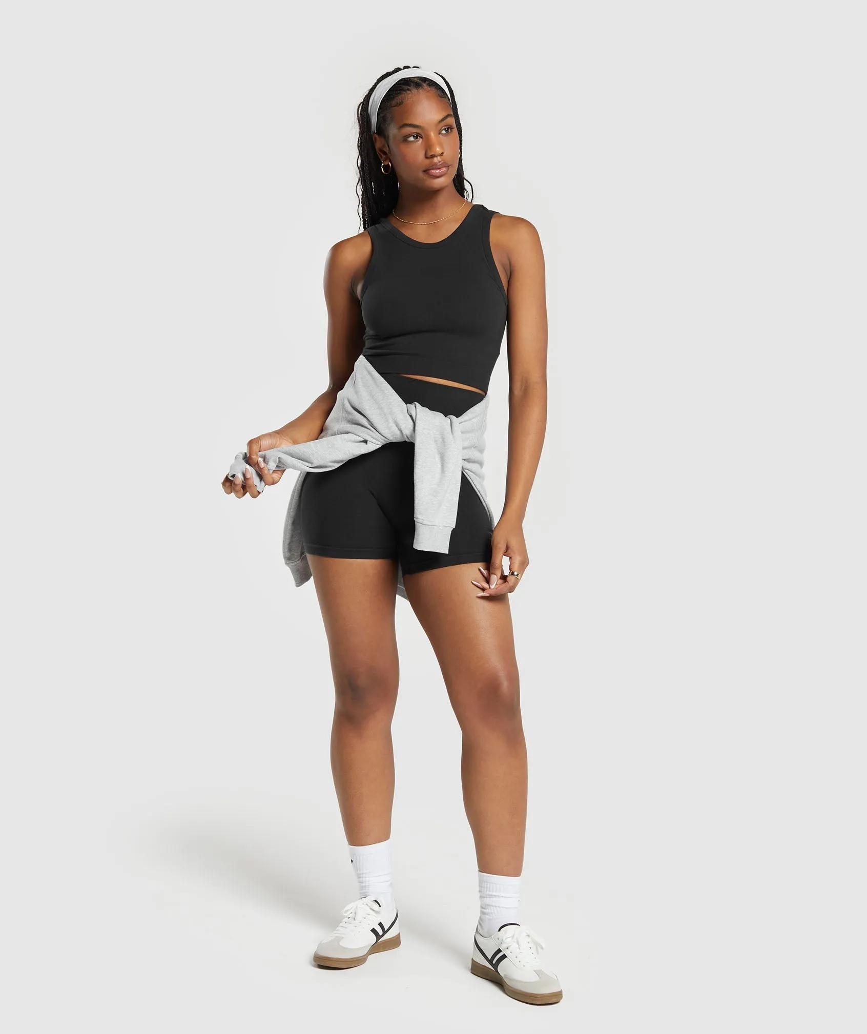 Gymshark Ribbed Cotton Seamless Body Fit Tank - Black