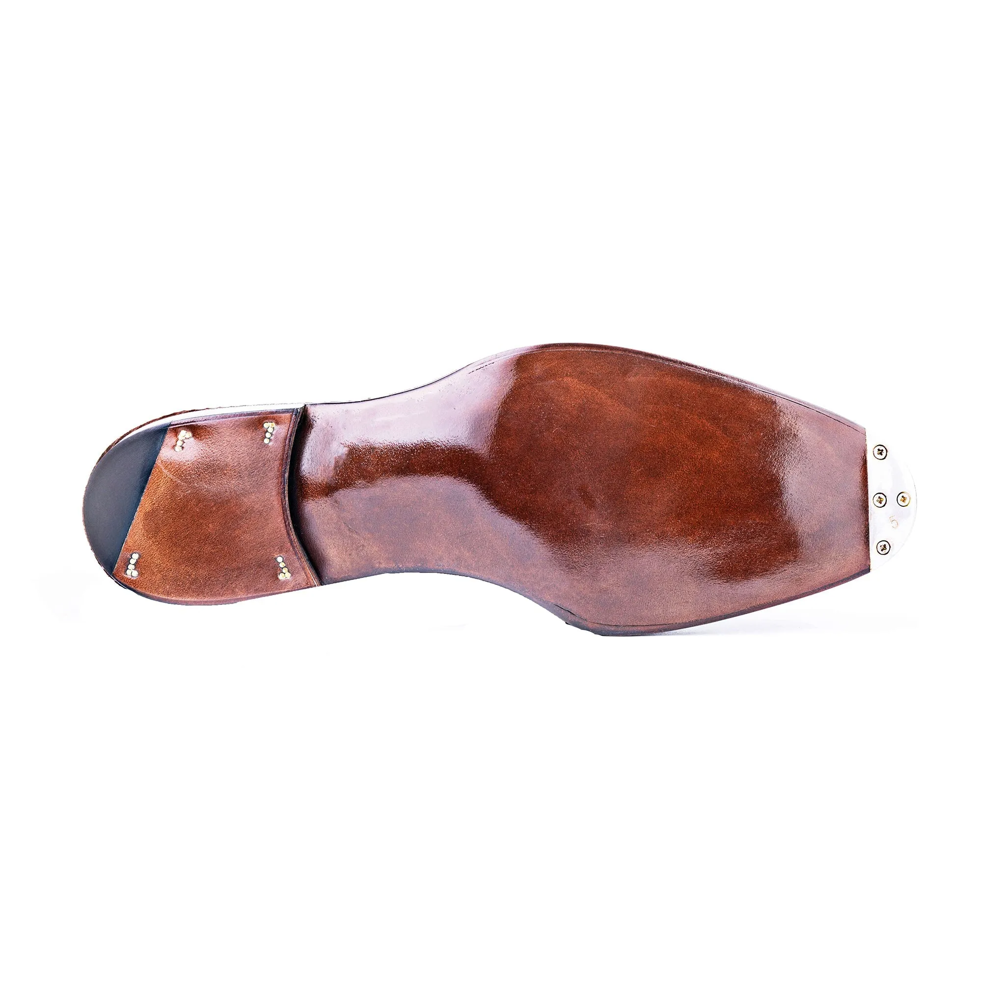 Height Increasing Goodyear Welted Sabugal Black Patent Laced Loafer With Violin Leather Sole