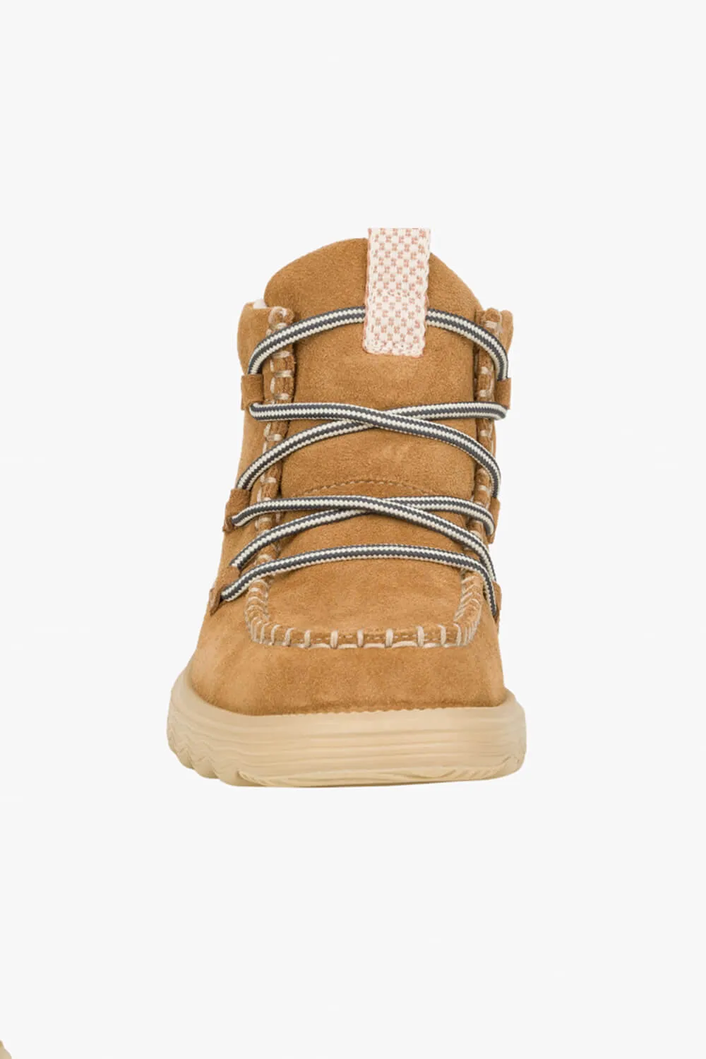 HEYDUDE Women’s Reyes Lace Up Leather Booties in Tan | 42012-265