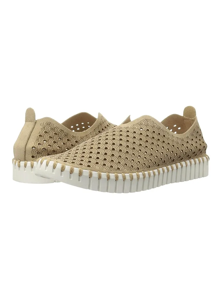 Ilse Jacobsen Tulip 139 Perforated Slip-On Sneaker in Latte