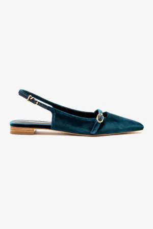 Ines Flat In Deepsea Velvet