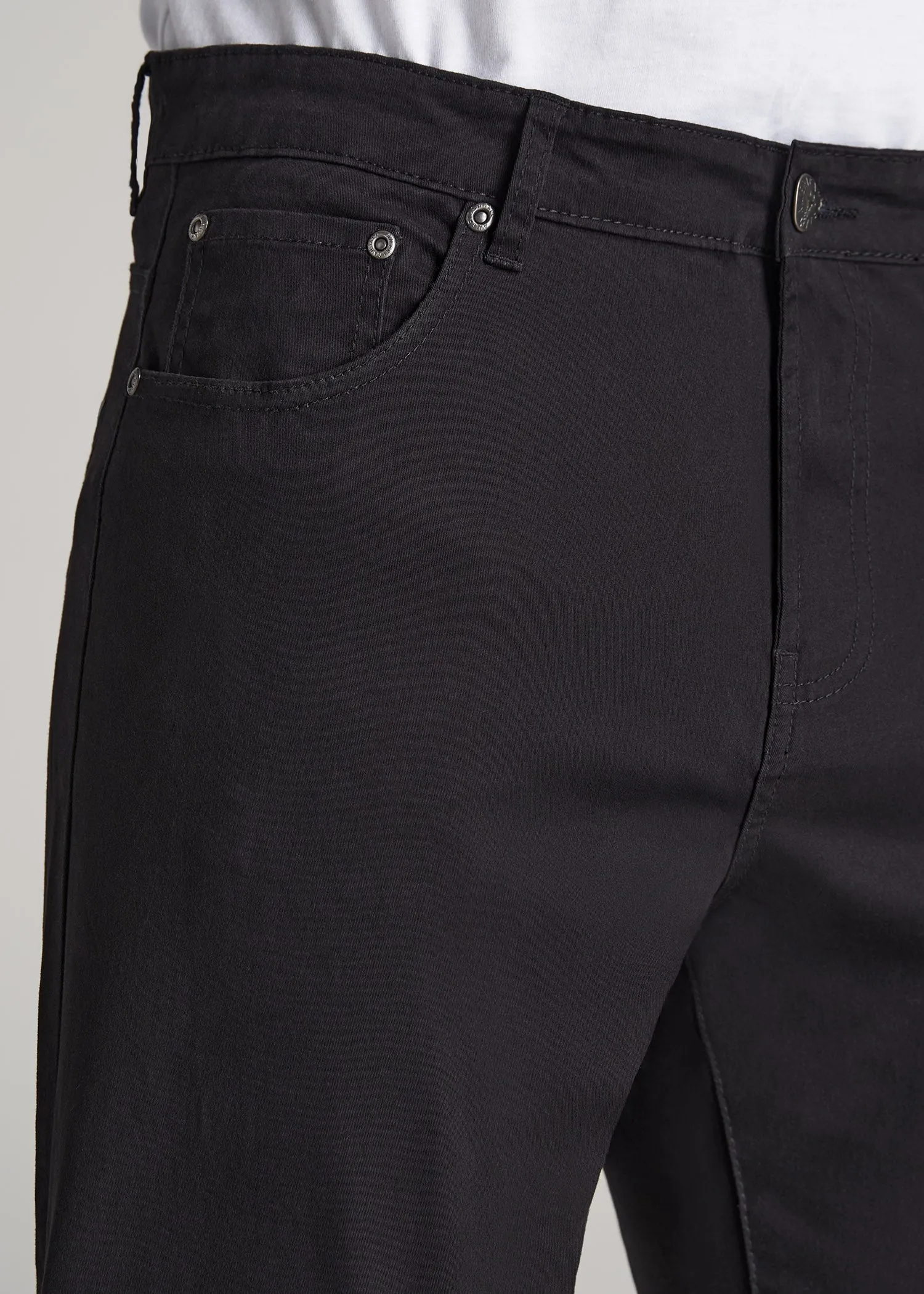 J1 STRAIGHT Leg Five-Pocket Pants for Tall Men in Black