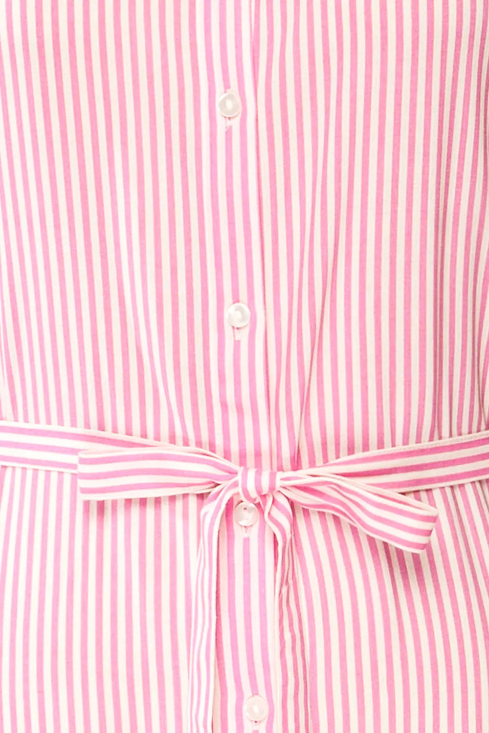 Latresne Pink Stripes | Buttoned Midi Shirt Dress