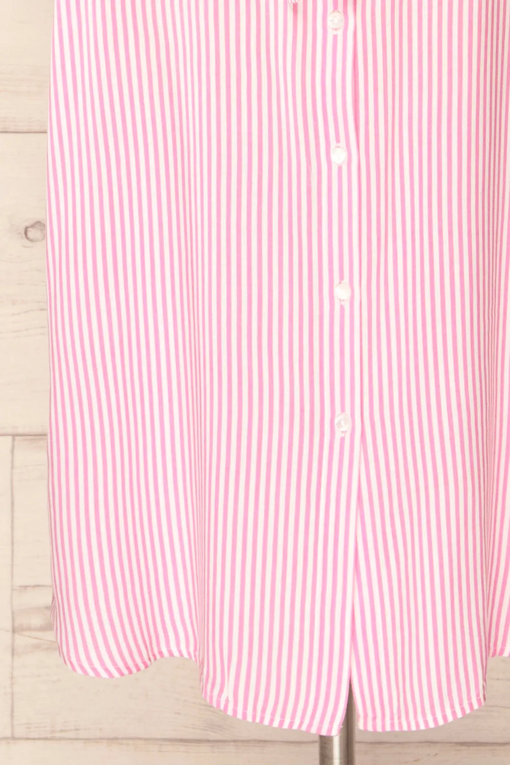 Latresne Pink Stripes | Buttoned Midi Shirt Dress