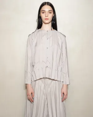 Light Grey Cube Pleats Shirt