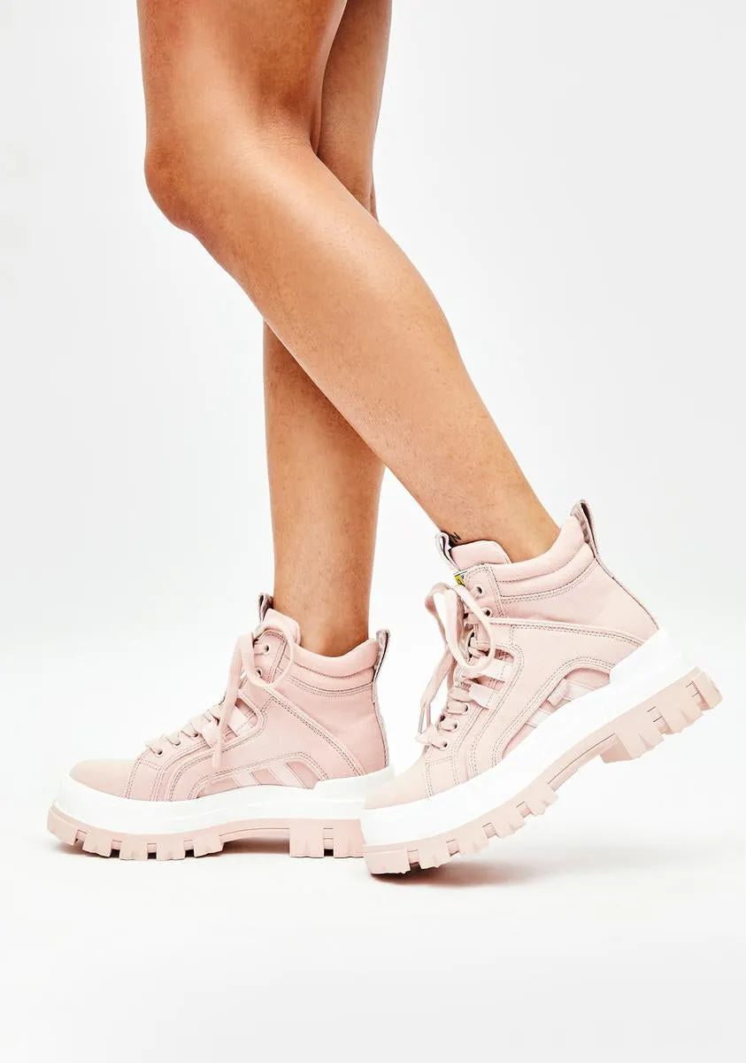 Light Pink Aspha NC Mid Lace Up Sneakers