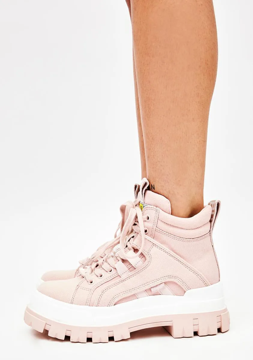 Light Pink Aspha NC Mid Lace Up Sneakers