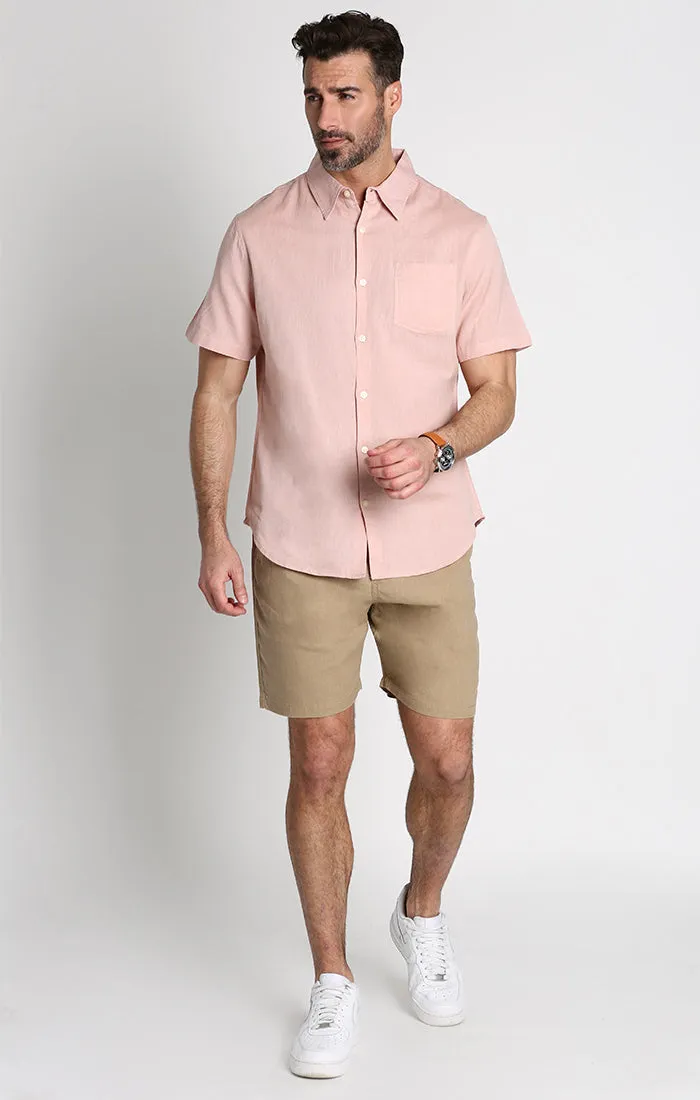 Linen Blend Short Sleeve Shirt