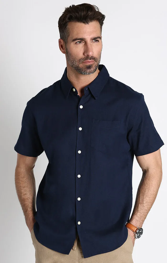 Linen Blend Short Sleeve Shirt