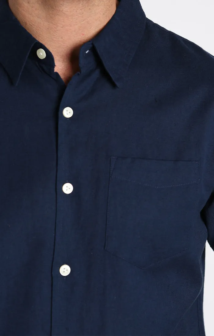 Linen Blend Short Sleeve Shirt