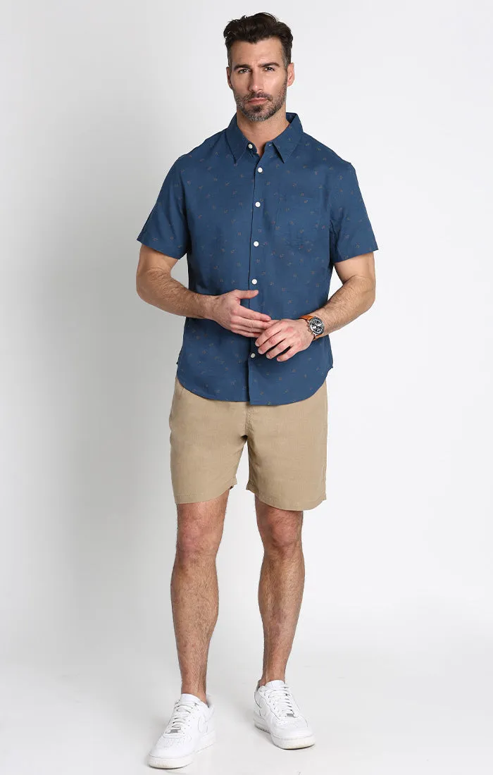 Linen Blend Short Sleeve Shirt